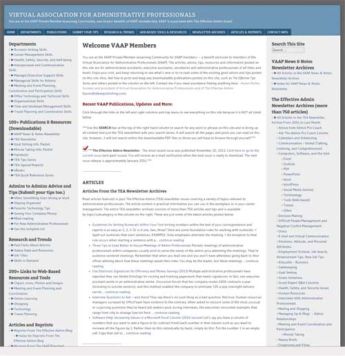 VAAP Private Member Web Site